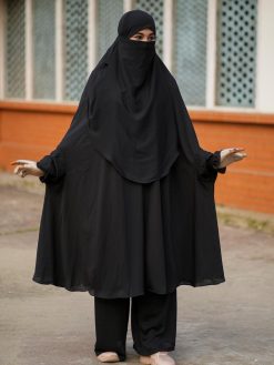 Dubai Cherry Plazo Khimar Set - SP3