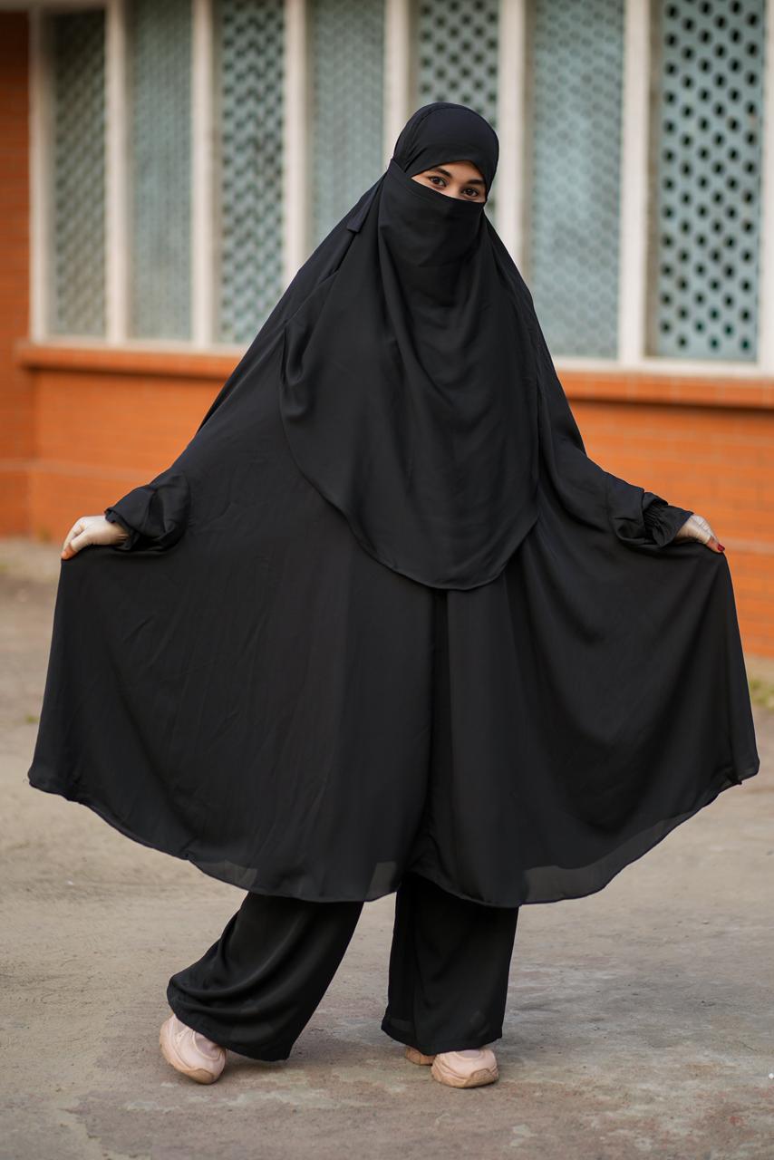 Dubai Cherry Plazo Khimar Set - SP3 - Image 2