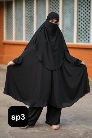 Alternative view of Dubai Cherry Plazo Khimar Set - SP3