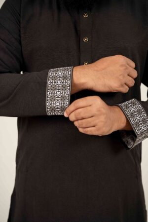 Alternative view of Premium Panjabi -Black