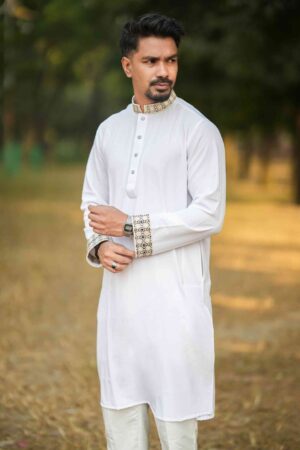 Alternative view of Premium Panjabi -White