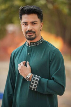 Premium Panjabi - Sea Green