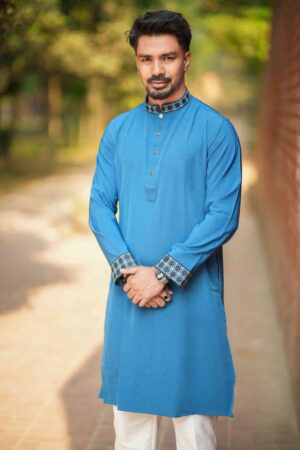 Premium Panjabi - Petrol Blue