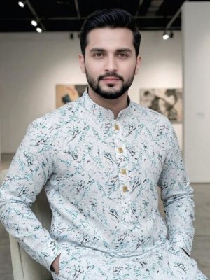 Premium Soft Cotton Panjabi -White