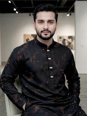 Premium Soft Cotton Panjabi-Black